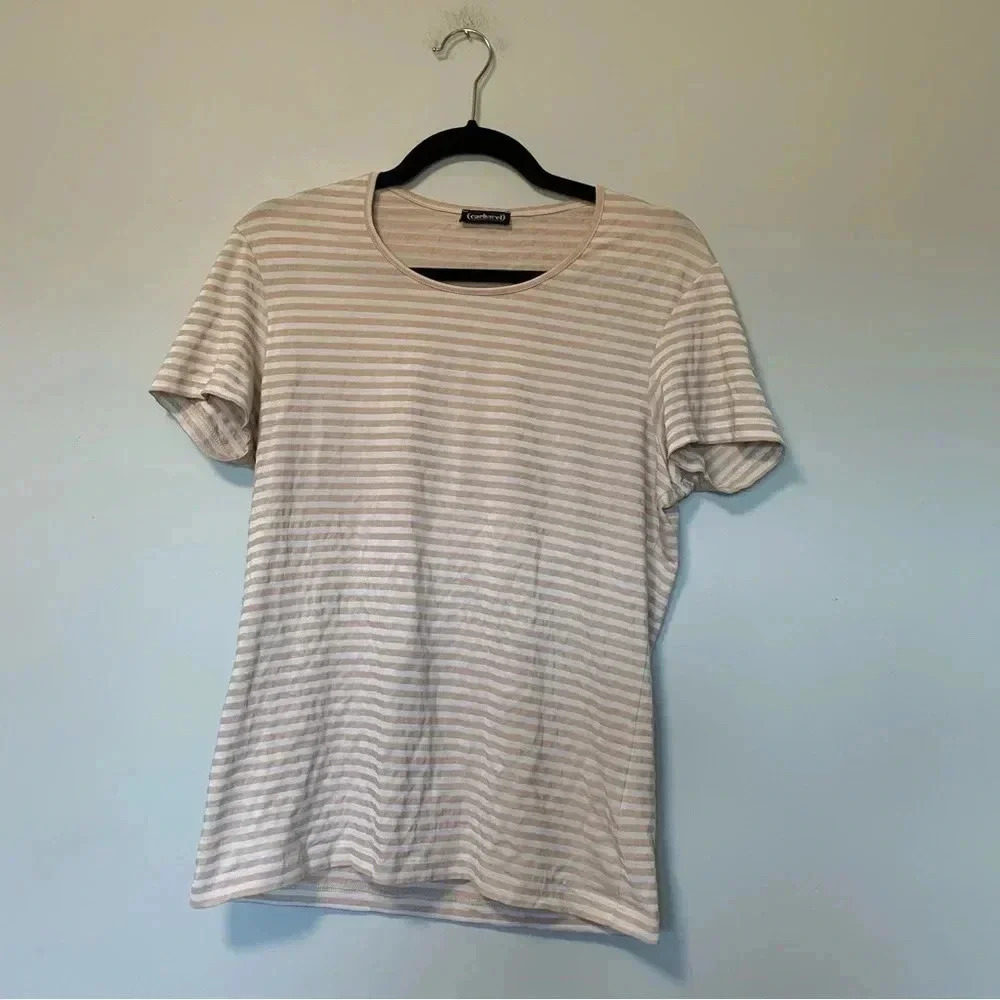 Cacharel cream white  striped tee